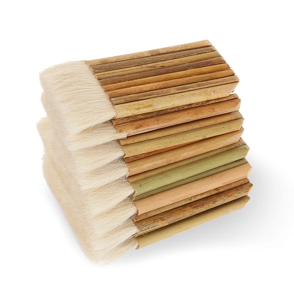 SHANQIAN 8 Pack Hake Brushes for Watercolor Painting Sheep Hair Bamboo Handle Art Brushes for Pottery Wash Dust Cleaning and Ceramic Painting