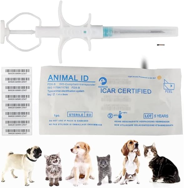 Yanzeo YANZEO Pet Microchip 134.2khz FDX-B ISO11784 ISO11785 Animal Implant Chip for Dogs Cats Sheep Cows and Lab Animals 10pcs Free Lifetime Registration