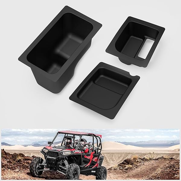UTV PRO Bin Set Under Seat Storage Box for 2015-2021 Polaris Ranger 500 570 Mid-Size Accessories Tool Box Organizer 3PCS