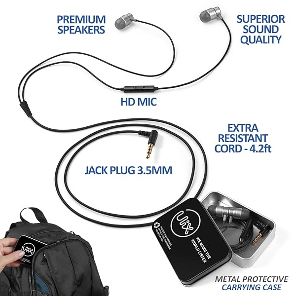 UliX UliX Rider Wired Earbuds in-Ear Headphones, Earphones with Microphone, 5 Years Warranty, with Anti-Tangle Cable, Ear Buds for iPhone, iPad, Samsung, School Students, Kids, Women, Small Ears - View 4 of 11