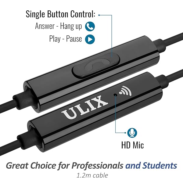 UliX UliX Rider Wired Earbuds in-Ear Headphones, Earphones with Microphone, 5 Years Warranty, with Anti-Tangle Cable, Ear Buds for iPhone, iPad, Samsung, School Students, Kids, Women, Small Ears - View 5 of 11