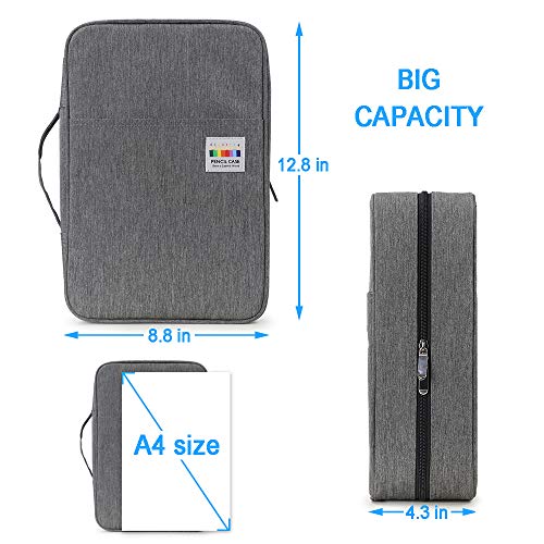 YOUSHARES YOUSHARES Big Capacity Colored Pencil Case 300 Slots Large Pen Organizer Multilayer Holder for Prismacolor Pencils and Gel Pens Grey - View 7 of 8