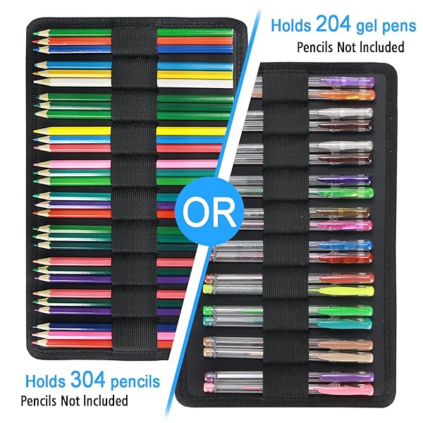 YOUSHARES YOUSHARES Big Capacity Colored Pencil Case 300 Slots Large Pen Organizer Multilayer Holder for Prismacolor Pencils and Gel Pens Green - View 5 of 8