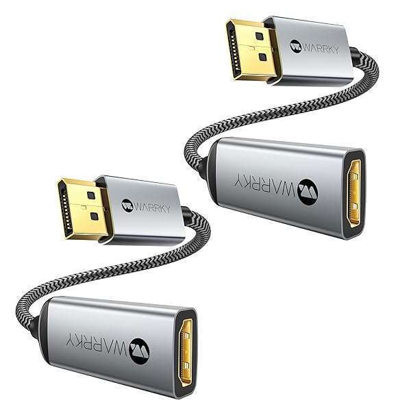 Warrky Warrky 2-Pack DisplayPort to HDMI Adapter (4K UHD) for Lenovo, DELL, HP, ThinkPad, AMD & NVIDIA