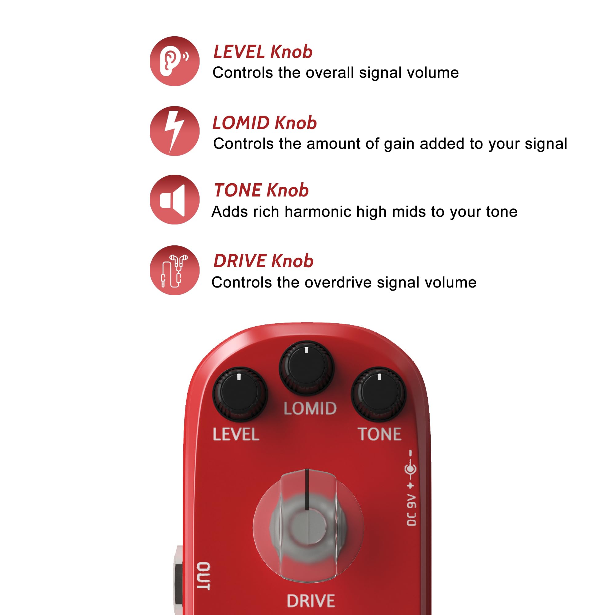 AZOR AZOR Distortion Guitar Effect Pedal Vintage Analog True Bypass for Electric Guitar High Quality Sound - View 3 of 6