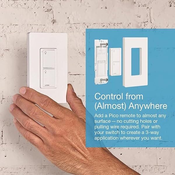 Lutron Lutron Caseta Smart Lighting Kit w/ Hub, 2 Original Switches, Pico Remotes, &amp; More, for Light Bulbs and Fans, Works w/ Alexa, Apple Homekit, Google Home, 5A / Neutral Required, P-BDG-PKG2WS-WH - View 2 of 9