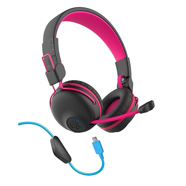 JLab JLab JBuddies Play Wireless Kids Headset Pink 22 Hour Bluetooth 5 Low Latency Retractable Mic AUX Compatible Gaming Consoles - View 5 of 9