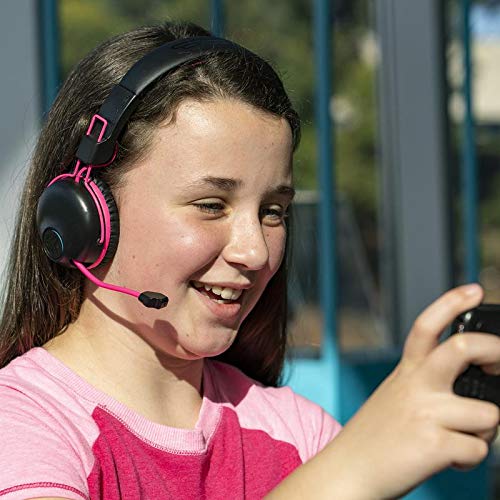 JLab JLab JBuddies Play Wireless Kids Headset Pink 22 Hour Bluetooth 5 Low Latency Retractable Mic AUX Compatible Gaming Consoles - View 7 of 9