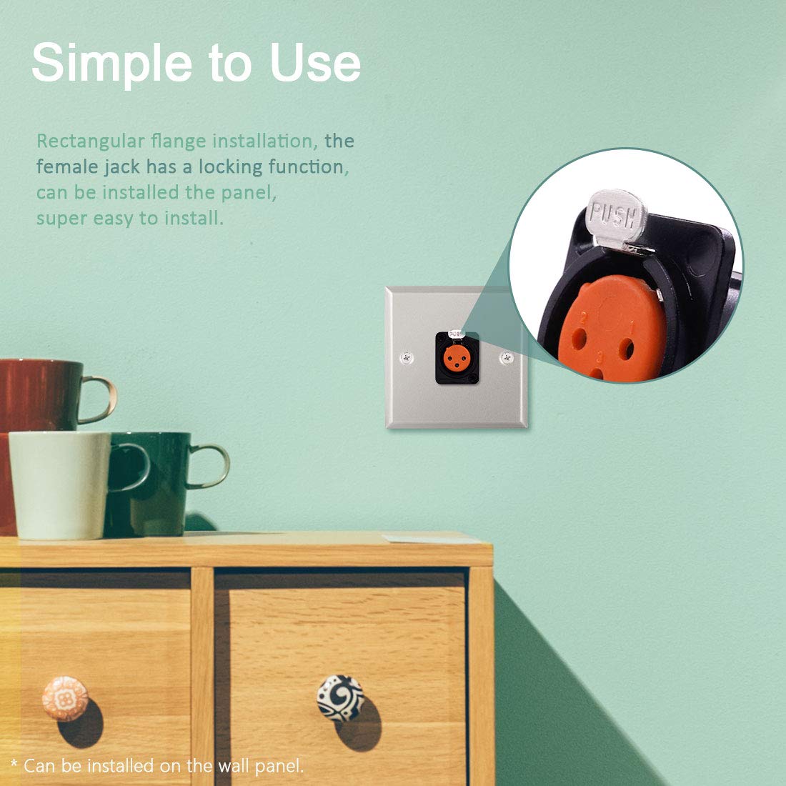 Keadic Keadic 8 Pack XLR Male Female Jack 3 Pin Chassis Panel Mount Jacks Black Metal Housing for Audio Studio Connector - View 5 of 7