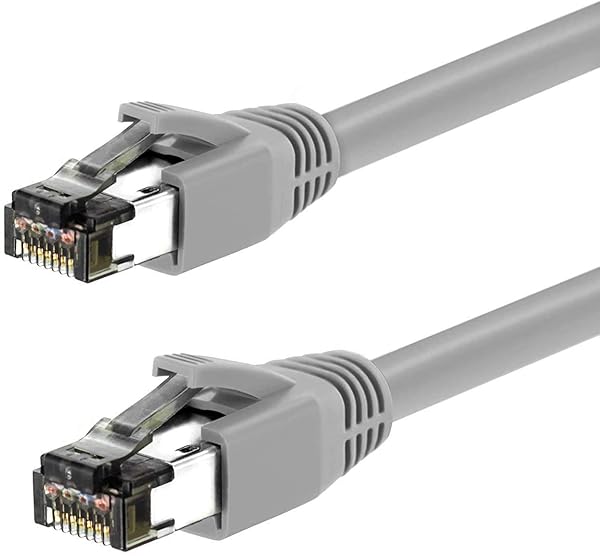 Nippon Labs Nippon Labs Cat8 RJ45 15FT Ethernet Patch Internet Network LAN Cable, Indoor/Outdoor, 24AWG Shielded Latest 40Gbps 2000Mhz, Weatherproof S/FTP for Router, PS4, PS5, Xbox, PoE, Switch, Modem (Gray) - View 3 of 4