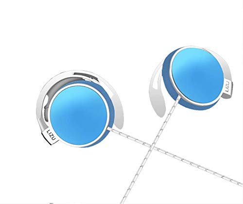 C-YOUNG Clip On Earphones Over Ear Running Headphones for Workout Compatible with iPhone Android with Microphone and Call Controller Blue - View 3 of 8