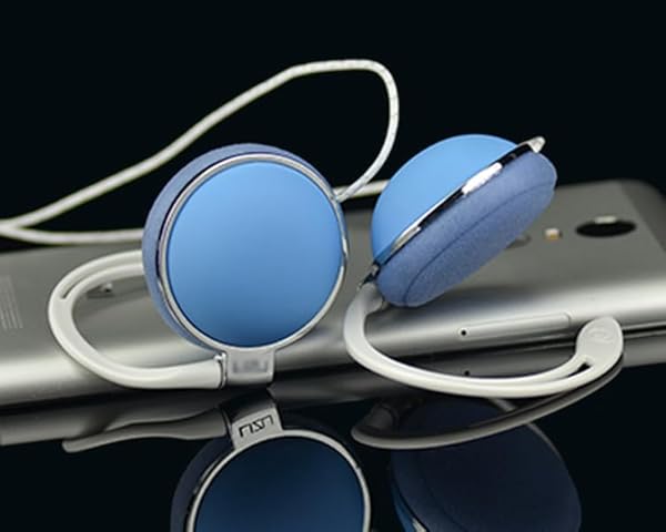 C-YOUNG Clip On Earphones Over Ear Running Headphones for Workout Compatible with iPhone Android with Microphone and Call Controller Blue - View 8 of 8