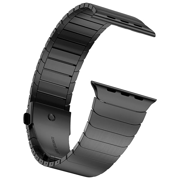 baozai Baozai Stainless Steel Link Bracelet Band for Apple Watch Series 10 Ultra 2 49mm 46mm 45mm 44mm Black for Men - View 4 of 10