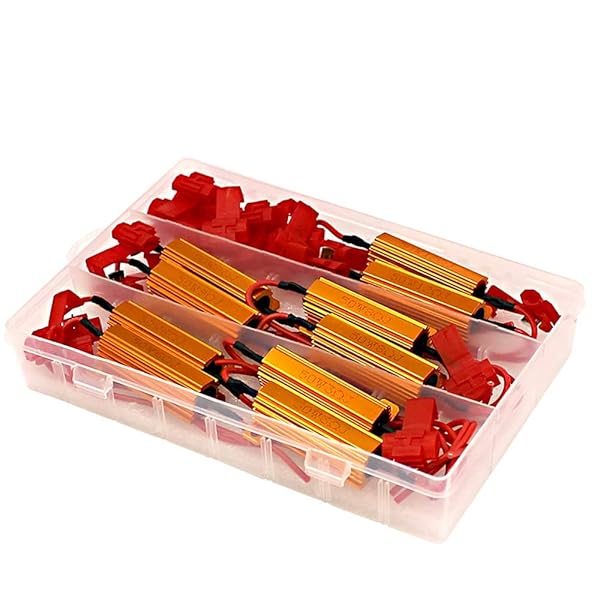 WOWOONE WOWOONE 10Pcs Set 50W LED Load Resistors for Turn Signal Lights Fix Hyper Flash Error with 20 Quick Wire Clips - View 8 of 8