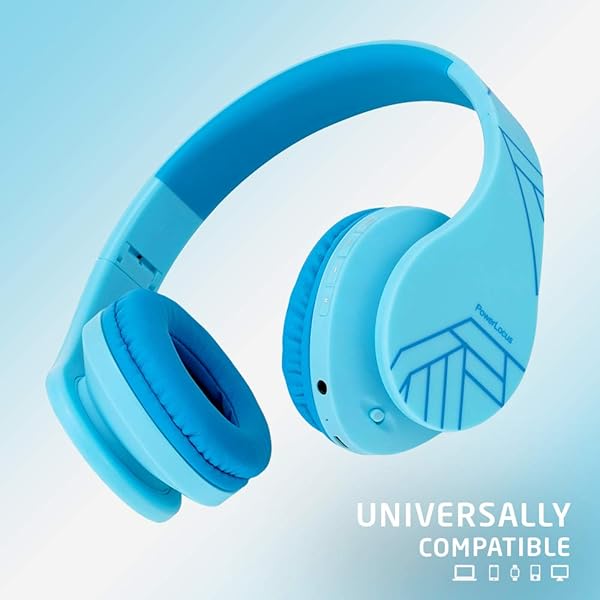 PowerLocus PowerLocus Kids Bluetooth Headphones: Safe 85DB, Foldable, Microphone & Carry Case for Online Classes & More - View 8 of 11