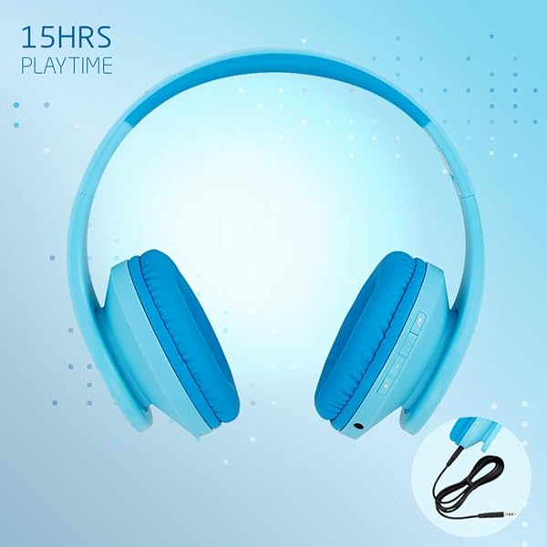 PowerLocus PowerLocus Kids Bluetooth Headphones: Safe 85DB, Foldable, Microphone & Carry Case for Online Classes & More - View 9 of 11