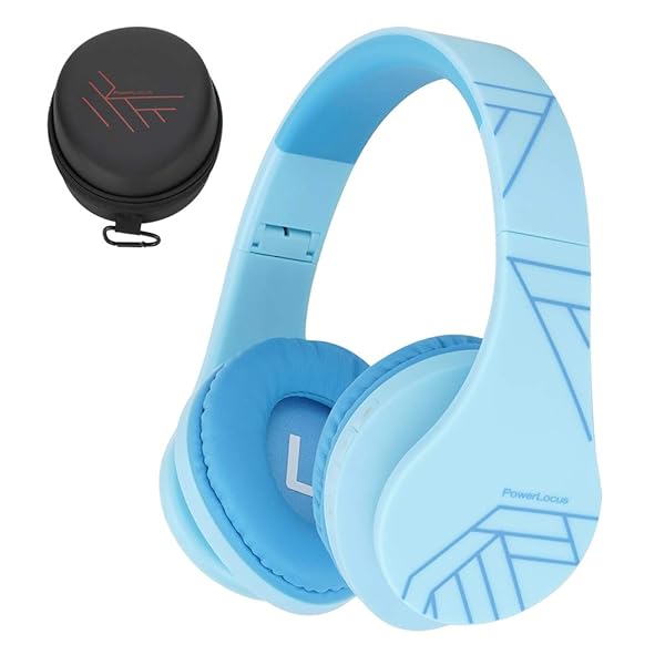 PowerLocus PowerLocus Kids Bluetooth Headphones: Safe 85DB, Foldable, Microphone & Carry Case for Online Classes & More - View 2 of 11