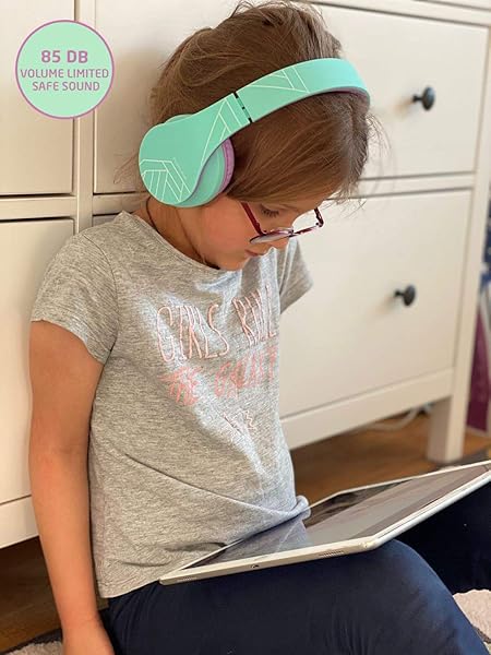 PowerLocus PowerLocus Kids Headphones Over-Ear, Bluetooth Wireless Headphones for Kids,with Microphone, Safe 85DB Volume Limited, Foldable with Carry Case, Audio Cable, Micro SD mode for Online Classes,PC,Phones - View 4 of 11