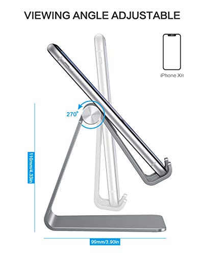 OMOTON OMOTON Adjustable Cell Phone Stand C2 Aluminum Desktop Holder for iPhone Samsung Galaxy Google Pixel Android Phones Grey - View 5 of 9