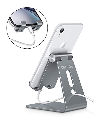 OMOTON OMOTON Adjustable Cell Phone Stand C2 Aluminum Desktop Holder for iPhone Samsung Galaxy Google Pixel Android Phones Grey - View 9 of 9