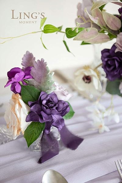 Ling's moment Ling's Moment 25pcs Fake Gardenia Lilac Purple Flowers Artificial for DIY Wedding Decorations Centerpieces Bouquets Boutonnieres - View 5 of 8