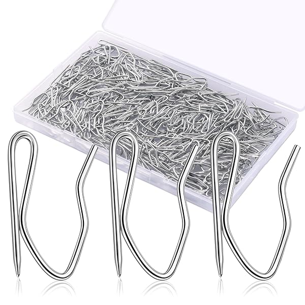 Sopito 200PCS Metal Curtain Hooks - Durable Stainless Steel Drapery Pins for Window, Shower & Door Curtains