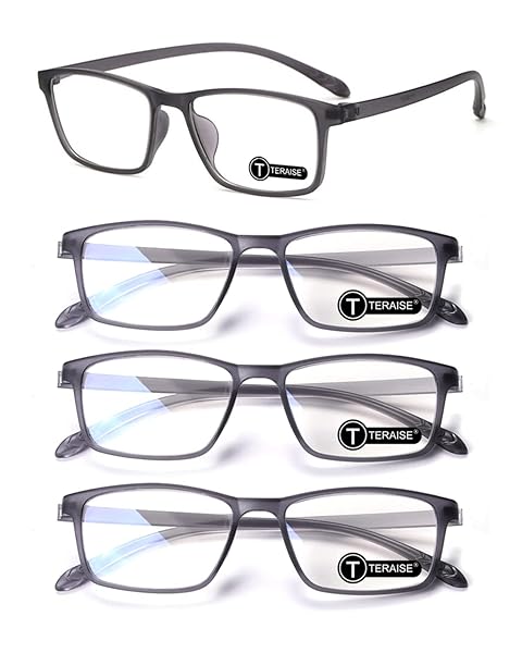 TERAISE TERAISE Blue Light Reading Glasses for Men 4-Pack Lightweight Grey Computer Glasses for Eye Protection - View 5 of 8