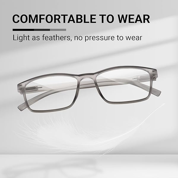 TERAISE TERAISE Blue Light Reading Glasses for Men 4-Pack Lightweight Grey Computer Glasses for Eye Protection - View 6 of 8