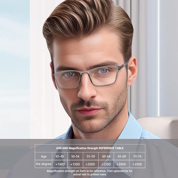 TERAISE TERAISE Blue Light Reading Glasses for Men 4-Pack Lightweight Grey Computer Glasses for Eye Protection - View 7 of 8