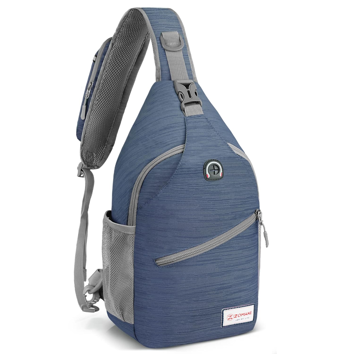 ZOMAKE ZOMAKE Sling Bag for Women and Men Small Crossbody Backpack Water Resistant Shoulder Daypack for Travel Hiking Sports Navy Blue Stripe