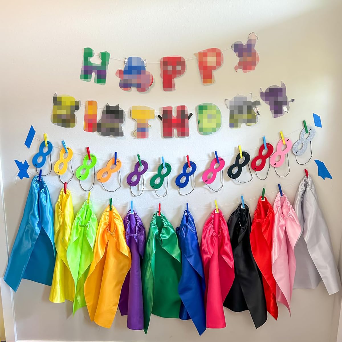 ADJOY ADJOY Kids Superhero Capes and Masks for Birthday Party Dress Up Costume Mixed Colors Set of 12 - View 5 of 6