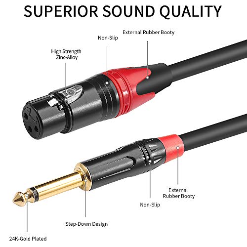 Disino Disino XLR Female to Dual 1/4 inch Y Splitter Cable 10 feet Mic Audio Converter Adapter Cord - View 2 of 7