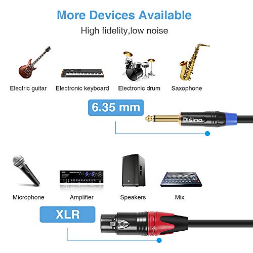 Disino Disino XLR Female to Dual 1/4 inch Y Splitter Cable 10 feet Mic Audio Converter Adapter Cord - View 4 of 7