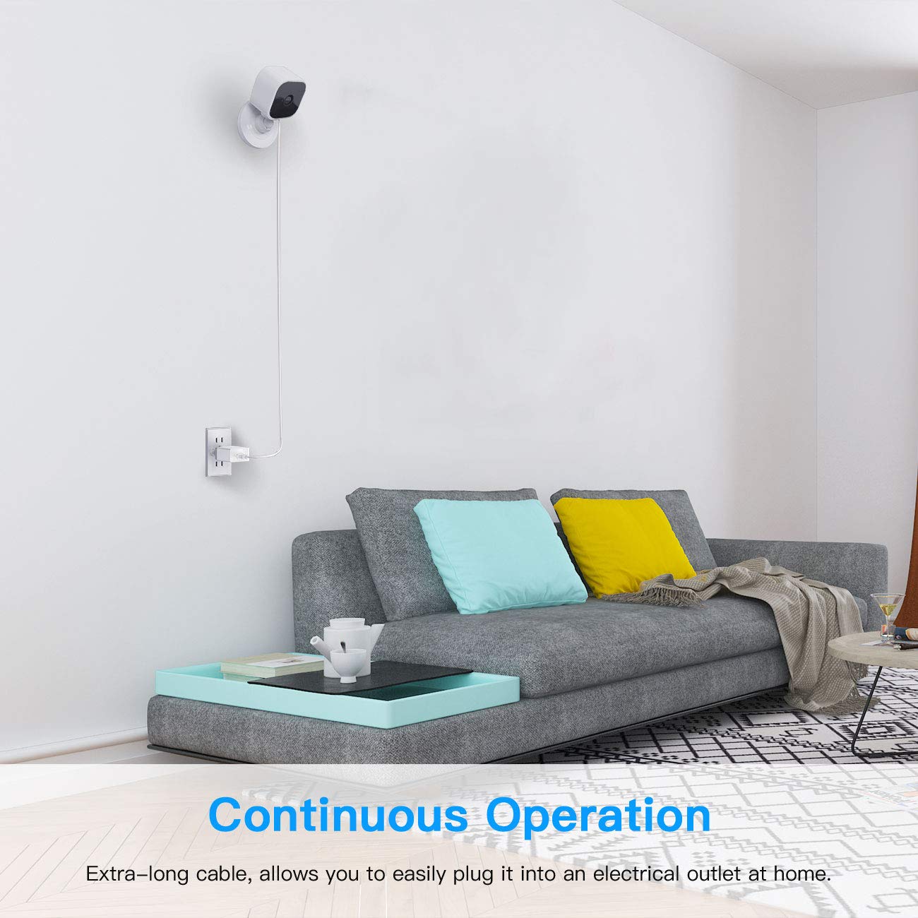 TIUIHU TIUIHU 30ft Power Extension USB Cable for Blink Mini Indoor Camera Charger Compatible with Plug-in Use - View 6 of 8