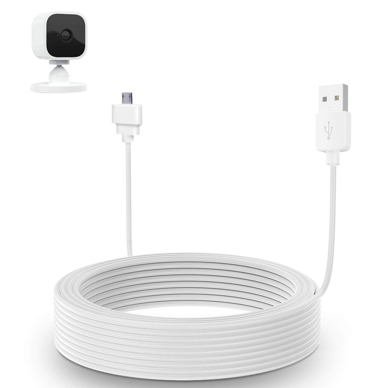 TIUIHU TIUIHU 30ft Power Extension USB Cable for Blink Mini Indoor Camera Charger Compatible with Plug-in Use - View 8 of 8