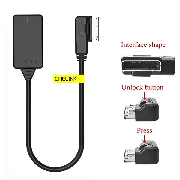 CHELINK CHELINK Bluetooth Adapter for Mercedes Benz W212 S212 C207 - Wireless 5.0 AMI Media Music Interface Cable - View 5 of 6