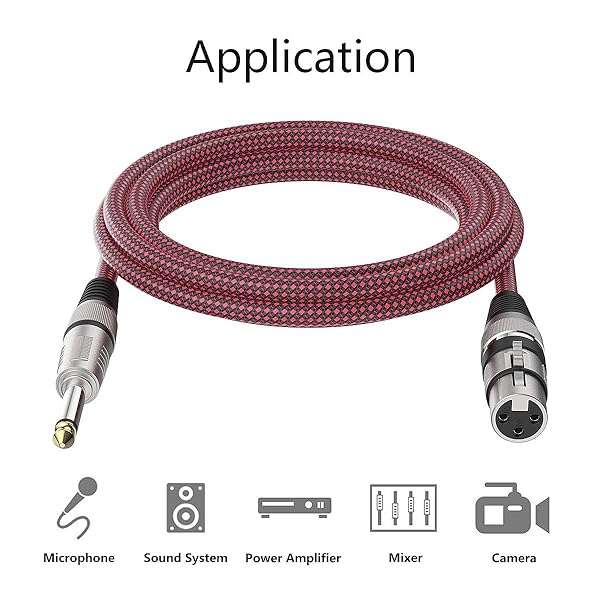 BIFALE Buy BIFALE 25ft XLR to 1/4 TS Microphone Cable 2-Pack - Durable Nylon Braided Heavy Duty 6.35mm Mono Jack - View 8 of 9