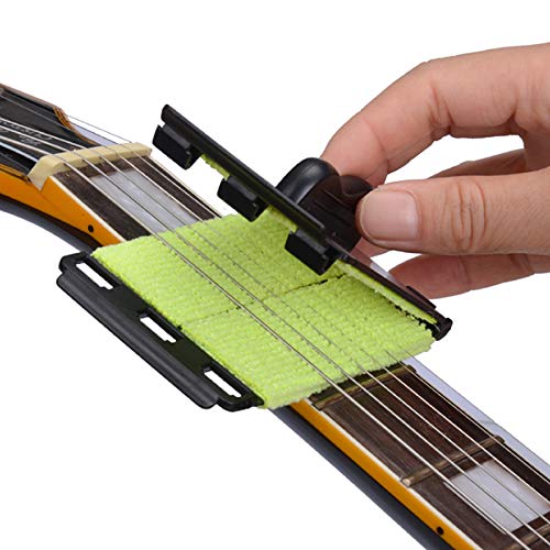 SAPHUE SAPHUE Guitar String Cleaner Fretboard Cloth Tool Scrubber Maintenance Kit for Violin Bass Ukulele Electric Guitars 2 Pack - View 2 of 9