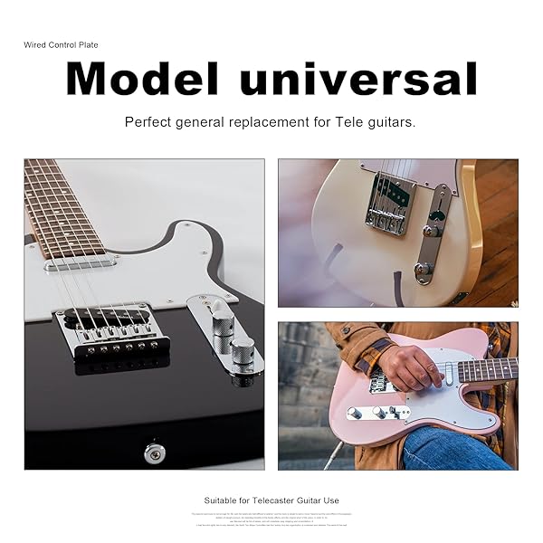 SAPHUE SAPHUE Guitar Control Plate Loaded Chrome Nickel 3 Way Switch 500K Tone Volume Knob Prewired for Fender Tele Gibson SG Electric Guitar Parts - View 3 of 7