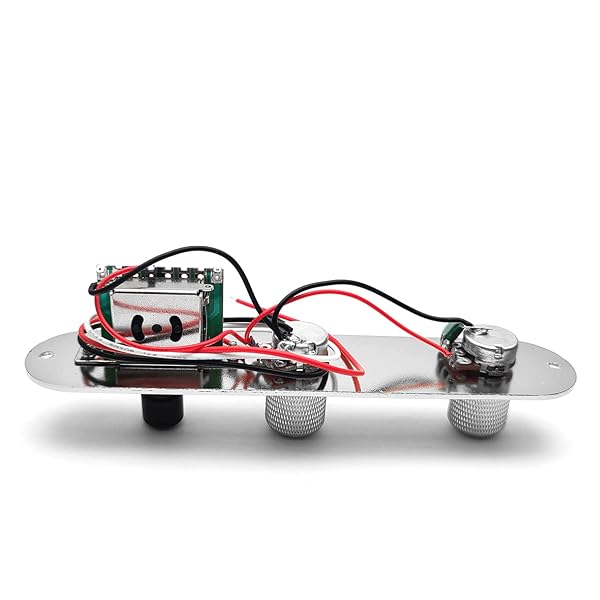 SAPHUE SAPHUE Guitar Control Plate Loaded Chrome Nickel 3 Way Switch 500K Tone Volume Knob Prewired for Fender Tele Gibson SG Electric Guitar Parts - View 4 of 7