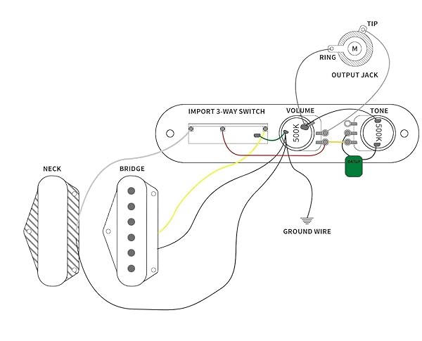 SAPHUE SAPHUE Guitar Control Plate Loaded Chrome Nickel 3 Way Switch 500K Tone Volume Knob Prewired for Fender Tele Gibson SG Electric Guitar Parts - View 7 of 7