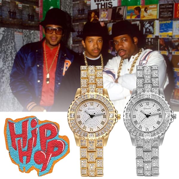 JewelryWe JewelryWe Women Gold Tone Alloy Quartz Watch Stylish Rhinestone Bling Dress Wristwatch - View 3 of 7