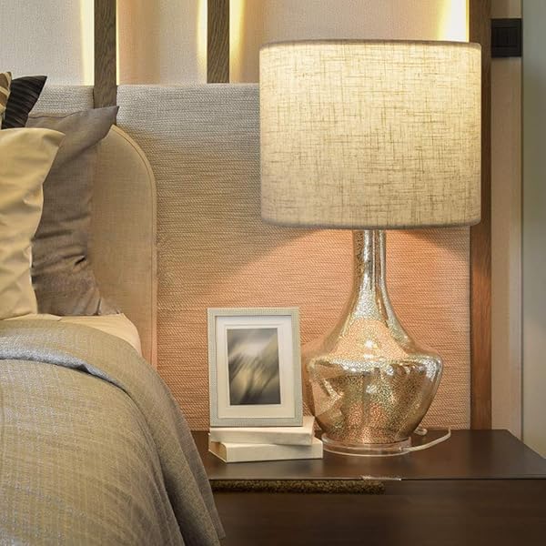 Wellmet Wellmet 14x14x11 Assembly Required Fabric Drum Lampshade for Table Bedside and Floor Lamps Classic Modern Style Spider Fitter Linen - View 4 of 9