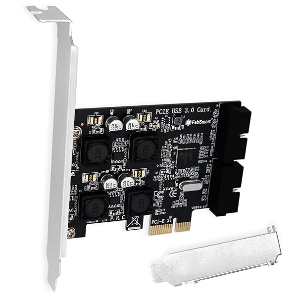 FebSmart FebSmart 2X 19Pin USB 3.0 Expansion Card for Windows and Linux Desktop PCs with Self-Powered Technology FS-H2-Pro - View 3 of 10