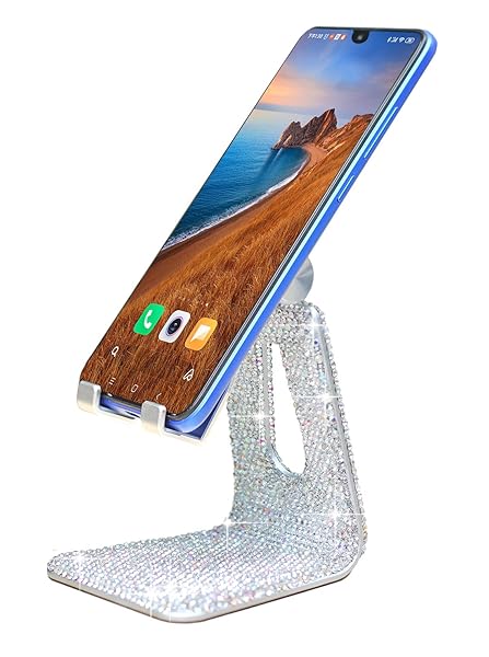 CARCHILE Adjustable Bling Rhinestone Phone Stand for Desk - Compatible with iPhone, iPad, Samsung | CARCHILE SZ - View 2 of 9