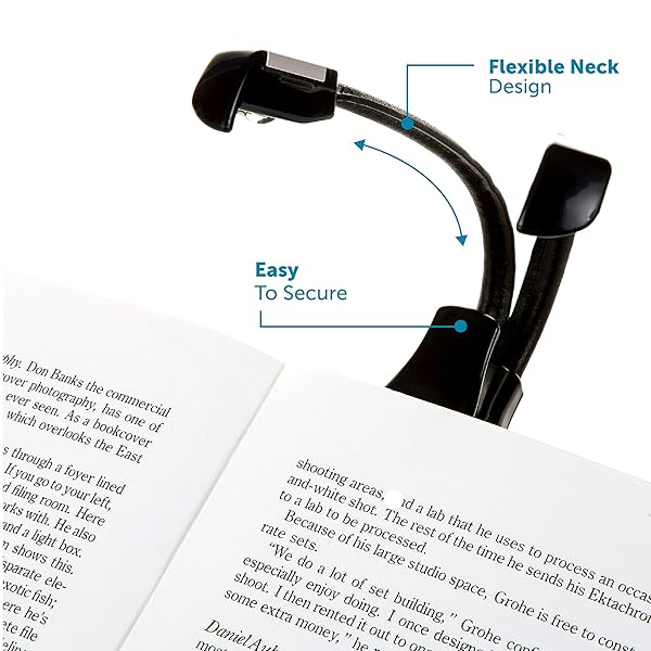 WITHit WITHit Clip On Duo Reading Light Black Dual Head LED Book Light Portable and Lightweight for Reduced Glare Reading - View 2 of 7