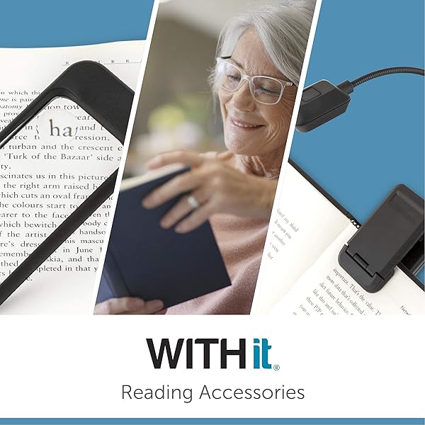 WITHit WITHit Clip On Duo Reading Light Black Dual Head LED Book Light Portable and Lightweight for Reduced Glare Reading - View 7 of 7