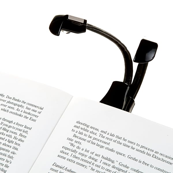 WITHit WITHit Clip On Duo Reading Light Black Dual Head LED Book Light Portable and Lightweight for Reduced Glare Reading
