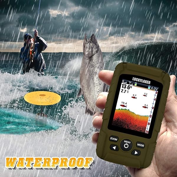 LUCKY LUCKY Waterproof Portable Fish Finder Handheld Depth Sonar Sensor for Ice Fishing Boat Kayak Sea Fishing Display - View 3 of 8