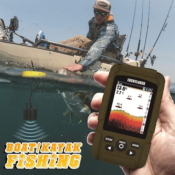 LUCKY LUCKY Waterproof Portable Fish Finder Handheld Depth Sonar Sensor for Ice Fishing Boat Kayak Sea Fishing Display - View 5 of 8